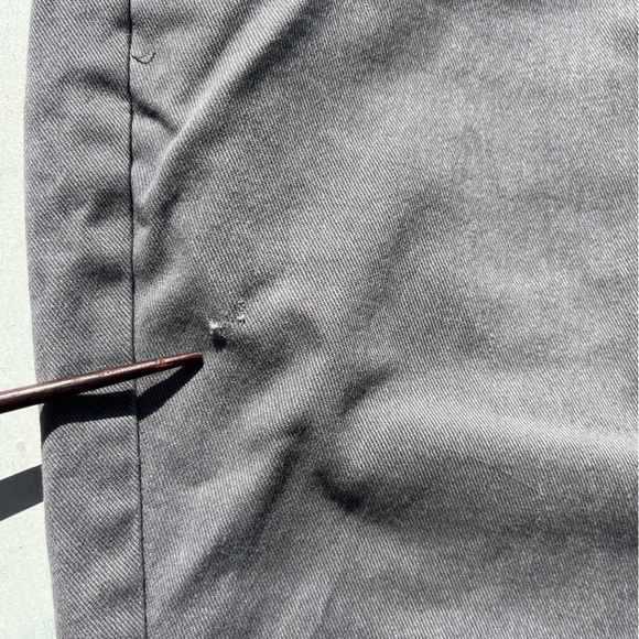 Men's Brixton Pants Gray Solid Reverse 32x32 Flat Front Skate Chino Casual Work - Picture 8 of 15